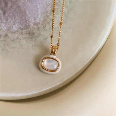 White Enamel Golden Chain